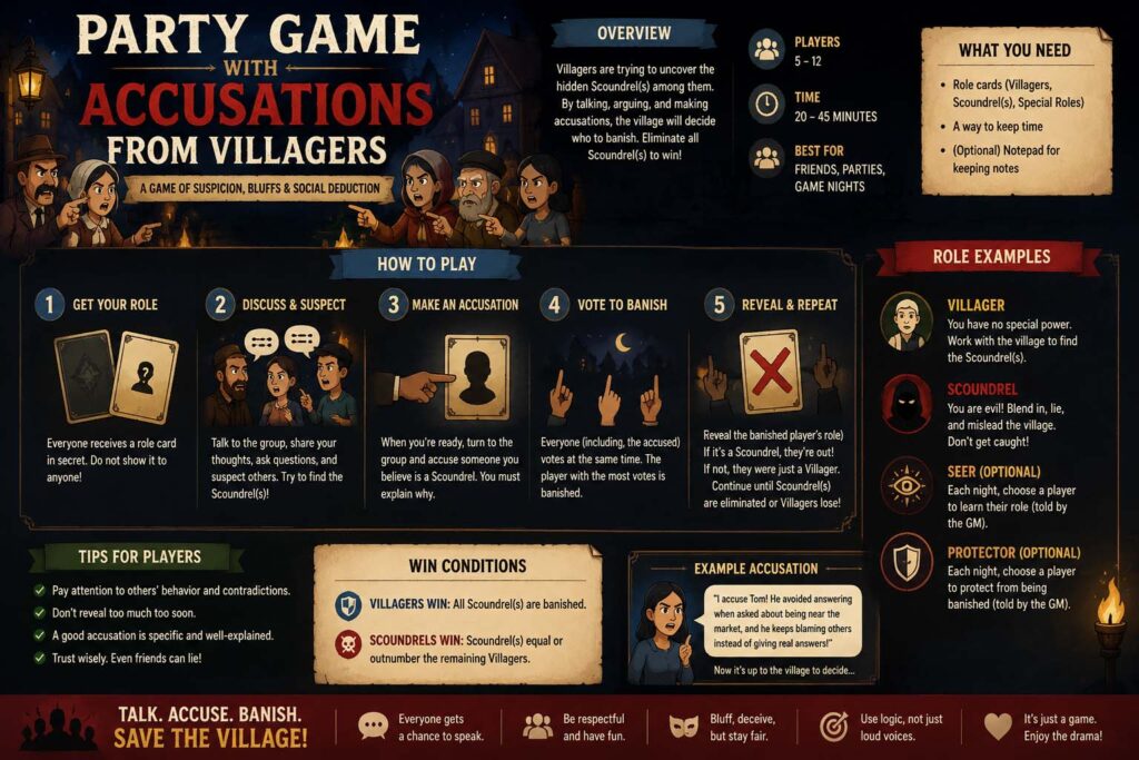 party game with accusations from villagers