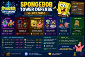 spongebob tower defense values