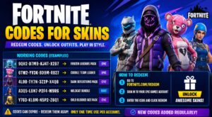 fortnite codes for skins