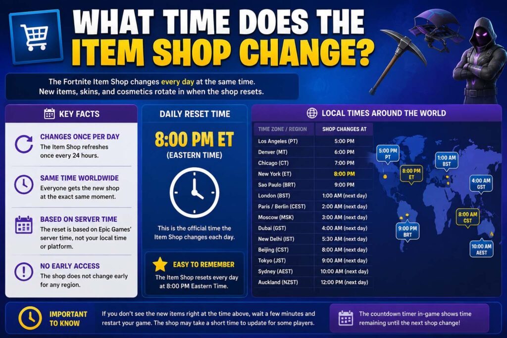 what time does the item shop change