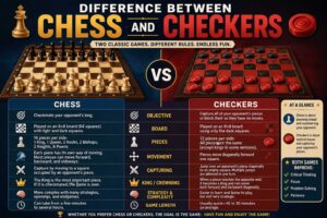 difference between chess and checkers