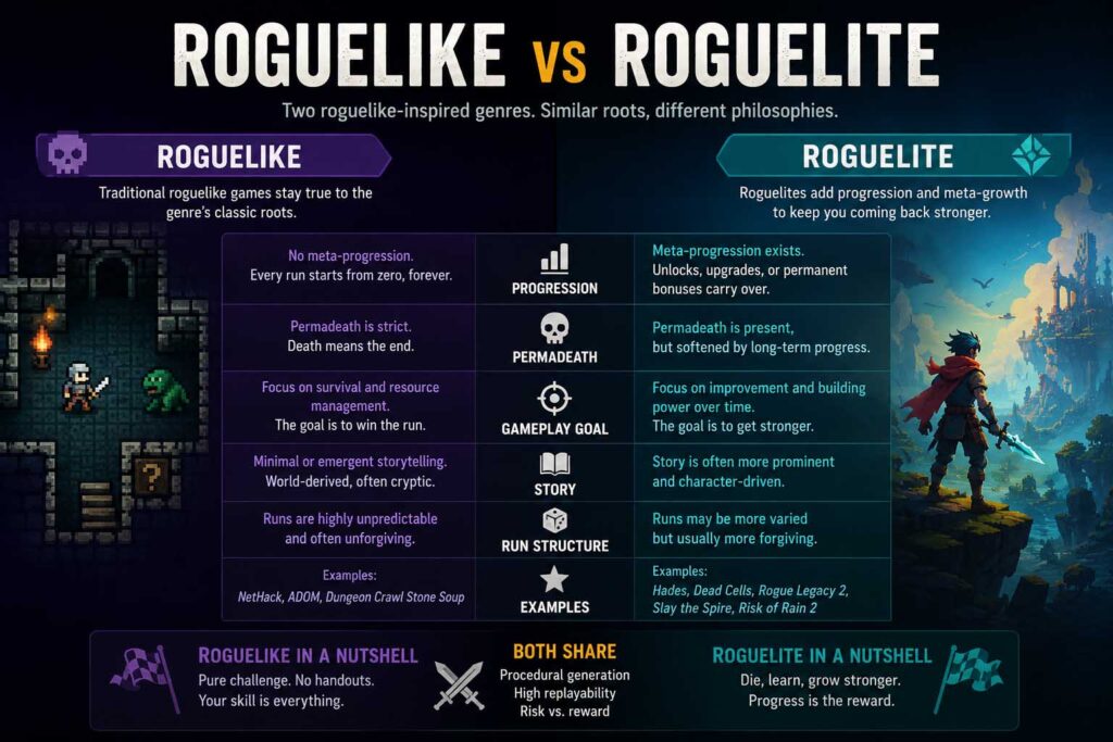 difference between roguelike and roguelite