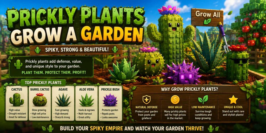 prickly plants grow a garden