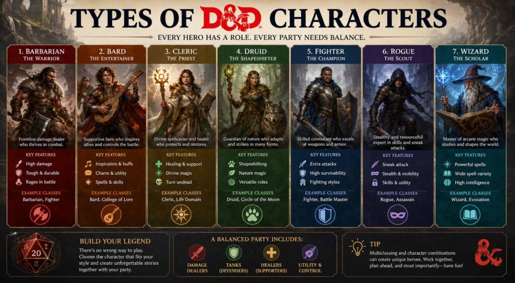 types of dnd characters