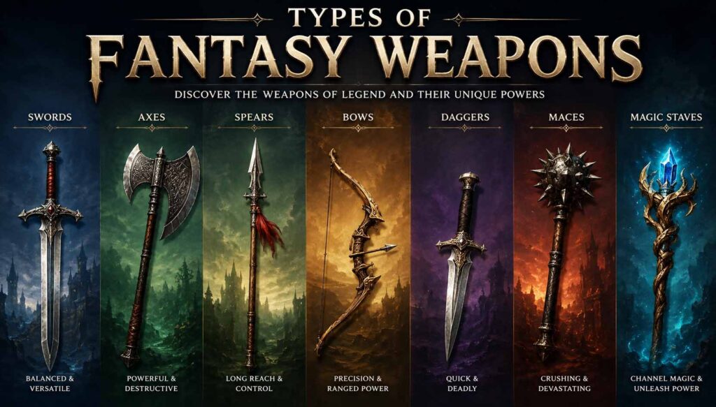 types of weapons fantasy