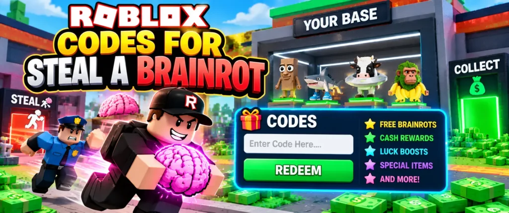 codes for steal a brainrot roblox
